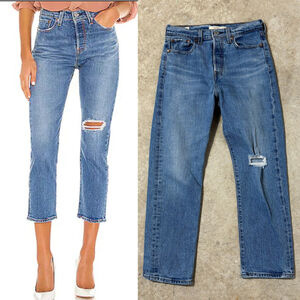 Levi's Wedgie Straight in Jive Tone Jeans Blue Women’s Size 26 Button Fly